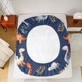 thumbnail image 5 of Castle Fairy Cute Dinosaur Queen Sheet Sets for Kids Teens,Cartoon Wildlife Dino Bed Set, 5 of 7
