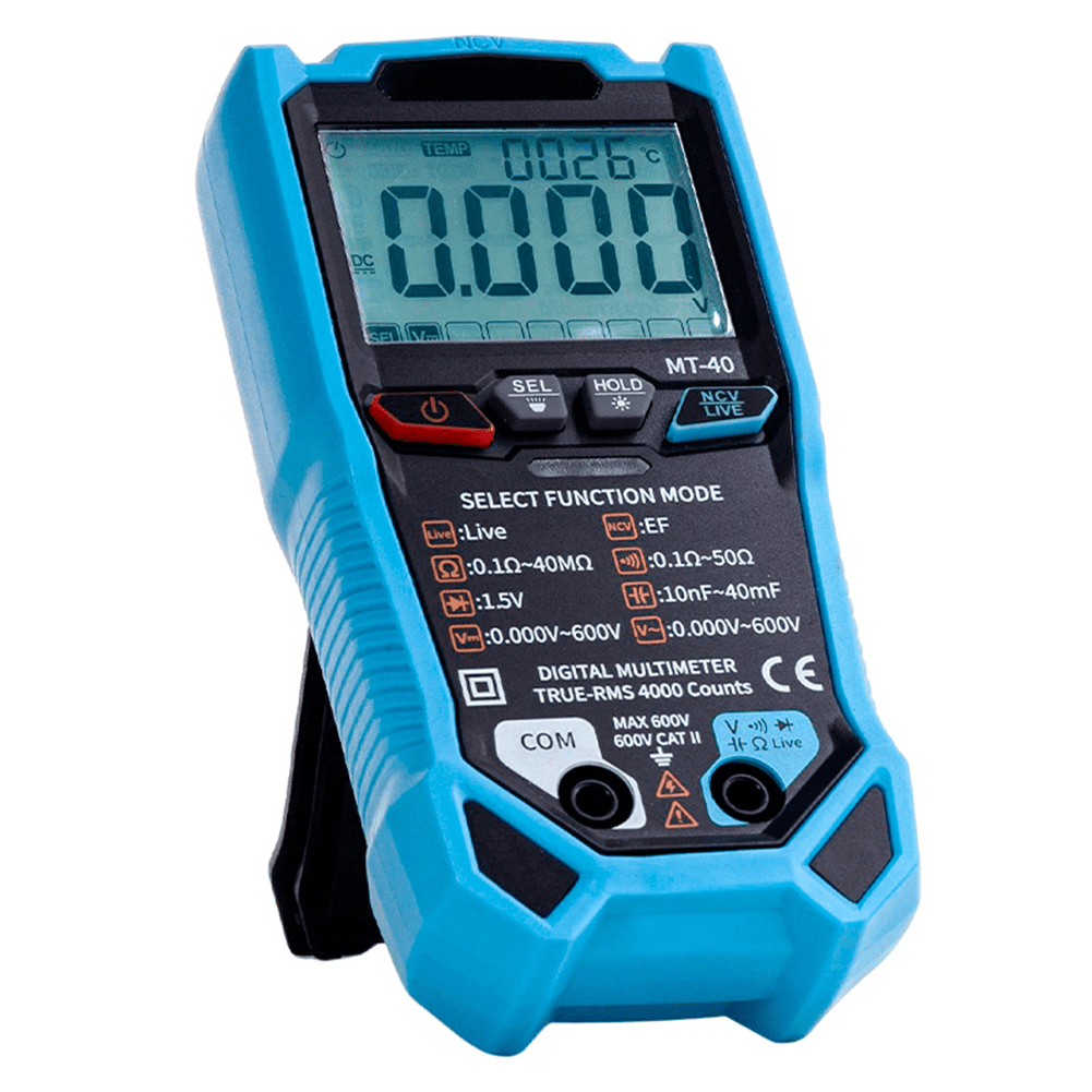 Mt-40 Intelligent Digital Multimeter 4000 Counts True Rms Ac Dc Voltage 600V