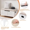 thumbnail image 3 of 39.4" Storage Chest, Wooden Storage Bench, Flip-Top Toy Chest with 2 Safety Hinges, for Entryway, Bedroom, Living Room, White, 3 of 7