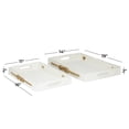 thumbnail image 3 of DecMode 19", 16"W White Wood  Tray with Rope Accents, 2-Pieces, 3 of 8