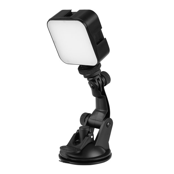 Lámpara de fotografía Kit de iluminación para mini videoconferencia con luz LED de 5W regulable 6500K 3 soportes de zapata fría + soporte de ventosa para computadora Reunión en línea en vivo Maboto Lámpara de fotografía