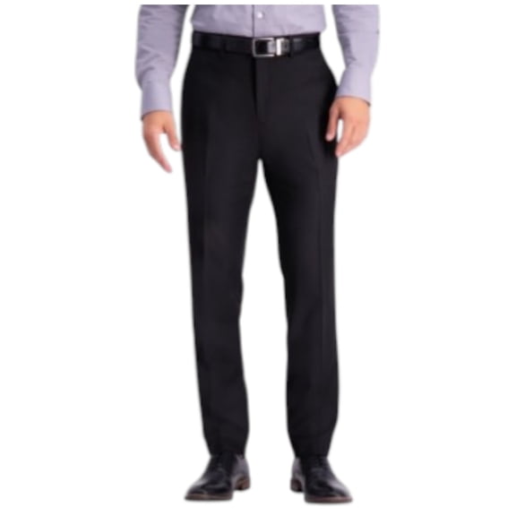 Kenneth Cole Mens Slim fit Dress Pants 36 / 29 Black Solid Stretch