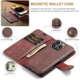 thumbnail image 4 of Magnetic Detachable Wallet Stand Leather Phone Case for iPhone 14 13 12 11 Pro Max Plus Mini, Business Coin Purse Shell, Unique Card Holder Back Cover(Brown,14 Plus), 4 of 8