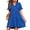 D-Blue, variant on Summer Dresses for Women V Neck Short Sleeve Casual A Line Dress Flowy Swing Ruffle Sundress with Pockets