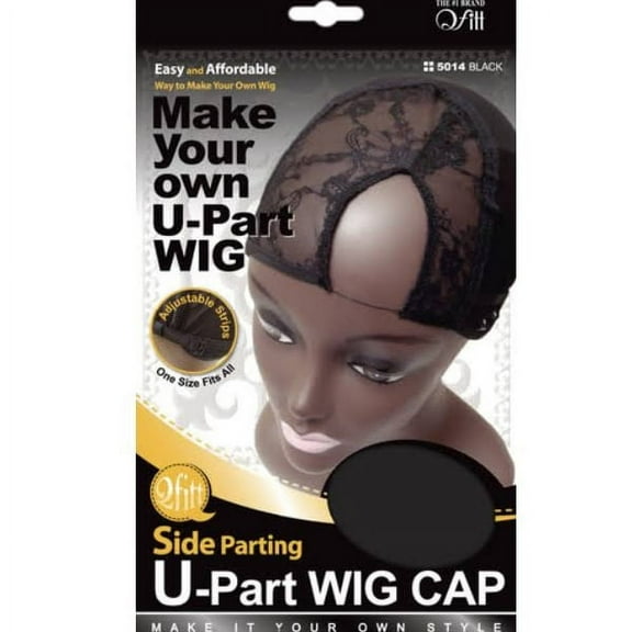 Qfitt Side Parting U Part Wig Cap, Black