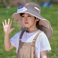 thumbnail image 3 of Solar Fan Hat for Kids, Wide Brim Solar Fan Outdoor Fishing Hat with 1 Fans Solar Power, Waterproof Outdoor Hiking Camping Fishing Hat，USB Rechargeable Solar Hat Fan for Boys & Girls, 3 of 6