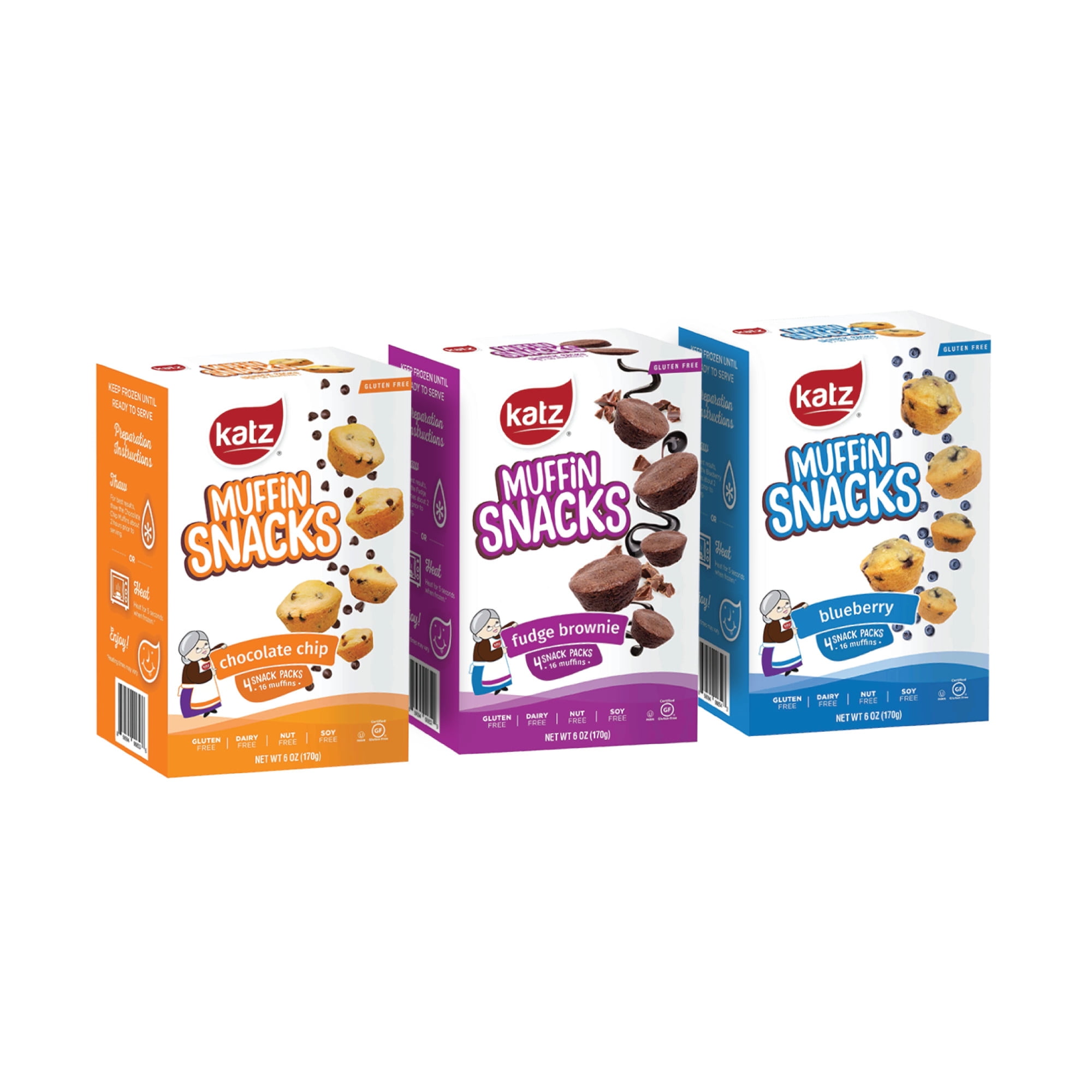 Katz Gluten Free Muffin Snacks | Gluten Free Dairy Free Nut Free Soy Free Kosher| 3 Pack