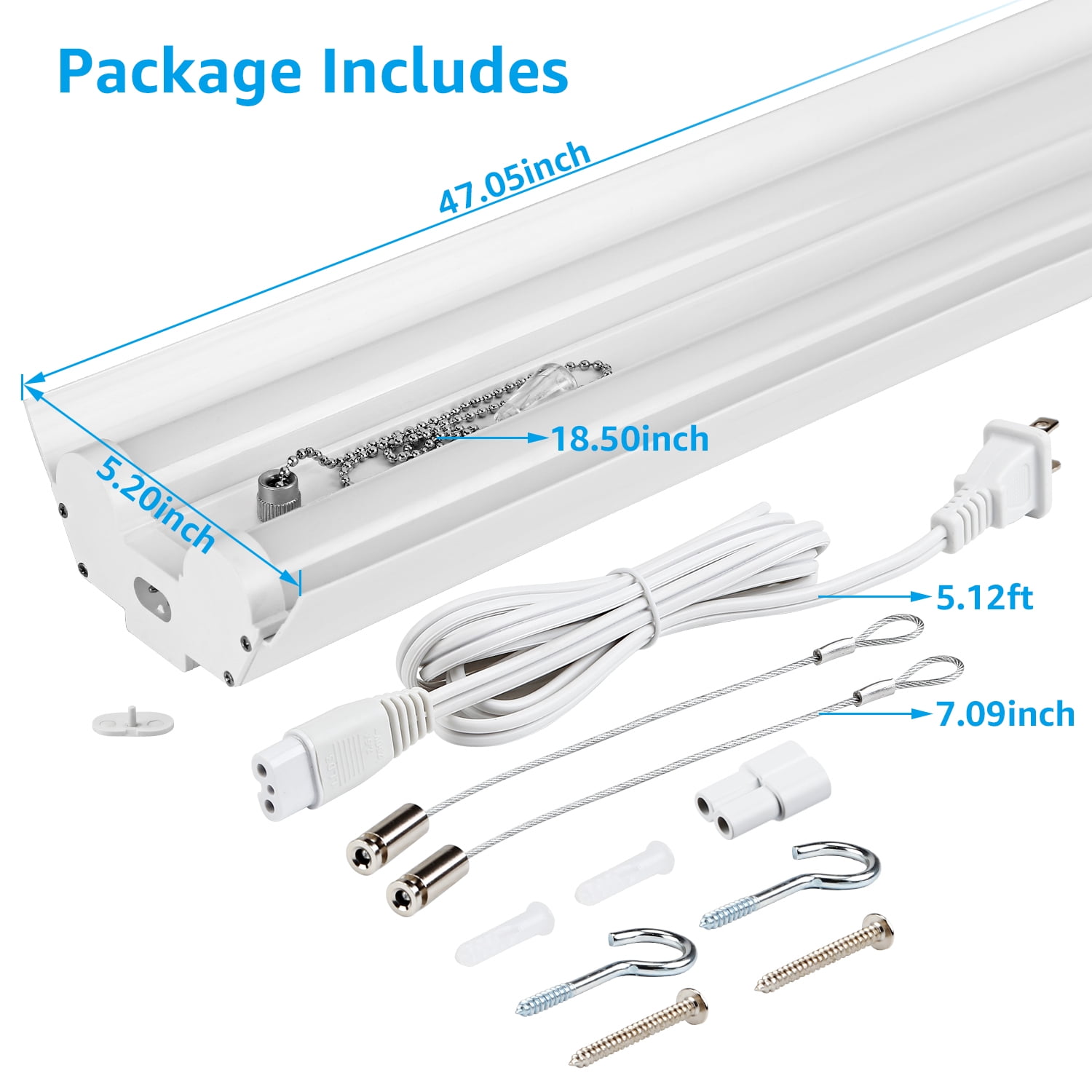LEONLITE 8 Pack 40W 4ft Linkable LED Utility Shop Lights, Double-Tube T8 LED, 4000lm 120W Equivalent for Garage, Workbench, Basement, Warehouse, 5000K Daylight