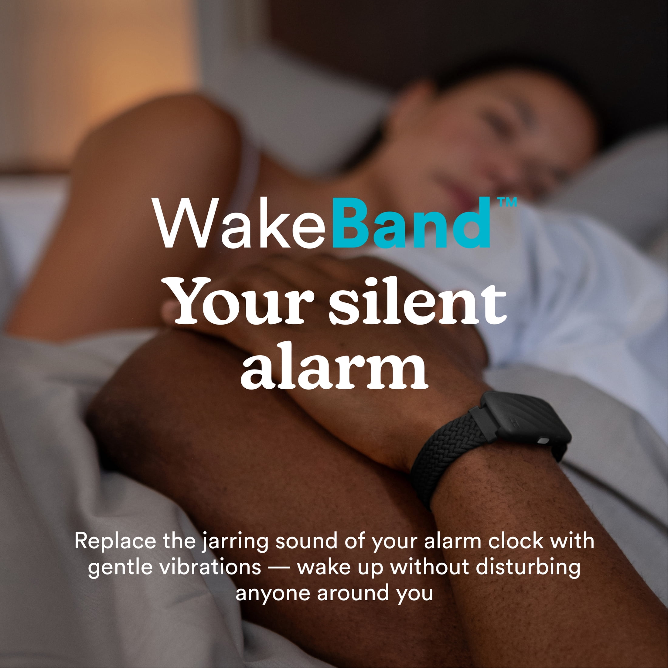 Homedics WakeBand Wearable Silent Alarm, Black