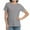 Gray, variant on Womens Tops Short/Long Sleeve T-Shirts Fitted Crewneck Tee