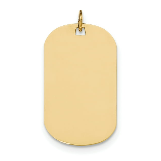 14K Yellow Gold Plain .035 Gauge Engraveable Dog Tag Disc Charm