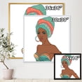 thumbnail image 4 of Designart 'African American Woman With Turban and Earring' Modern Framed Canvas Wall Art Print, 4 of 5