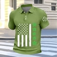 thumbnail image 4 of Mens Polo Saint Patrick'S Day Long Sleeve Classic Fit Green Beach Clothes for Men,Army Green,S, 4 of 5