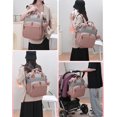 thumbnail image 4 of Sac à Couches Grande Capacité - Sac à Dos de Rangement Portable Multifonction pour Maman et Bébé - Sac Léger à Compartiments Multiples pour Maman et Bébé pour Voyageurs - Rose Gris, 4 of 4