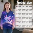 thumbnail image 7 of Uorisanigo Kids Girls Sweatshirt Casual Long Sleeve Zipper Sweatshirt Oversized Purple Starry Axolotl Pullover Tops Teen Girl School Athletic Tops Fall Fashion Outfits Clothes, 7 of 7