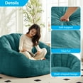 thumbnail image 3 of ZAFLY Oversized Bean Bag Chair for Adults, Faux Fur Large Comfy Chair, Big Lazy Sofa Chair Floor Sofa for Gaming - Blue, 3 of 8