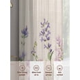 thumbnail image 7 of Flowers Lavender Semi Sheer Curtains 72 Inch Length 2 Panels Set, Retro Cottagecore Blooms Green Leaf Sheer Kitchen Curtain Privacy Voile Window Curtain for Living Room Bedroom Rod Pocket Drapes, 7 of 7