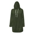 thumbnail image 4 of Women Oversized Hoodie Dress Warmy Women's Casual Pullover Split Hem Drawstring Long Sweatshirt with Pocket, 4 of 6