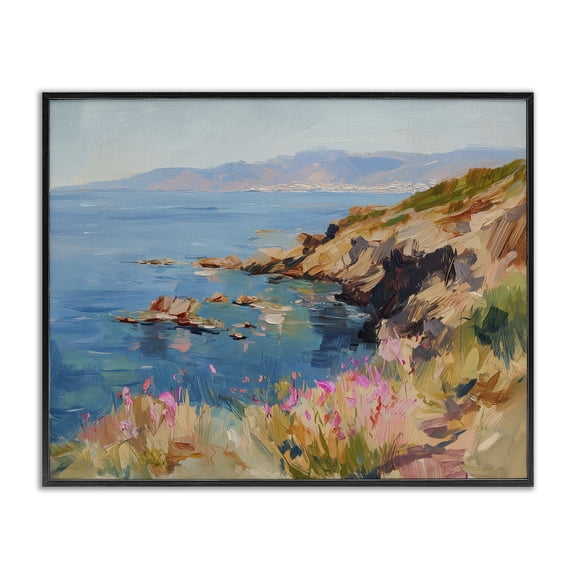 Stupell Industries Where Mountains Meet Sea Black Framed Giclee Art, design by Svetlana Aleynikova