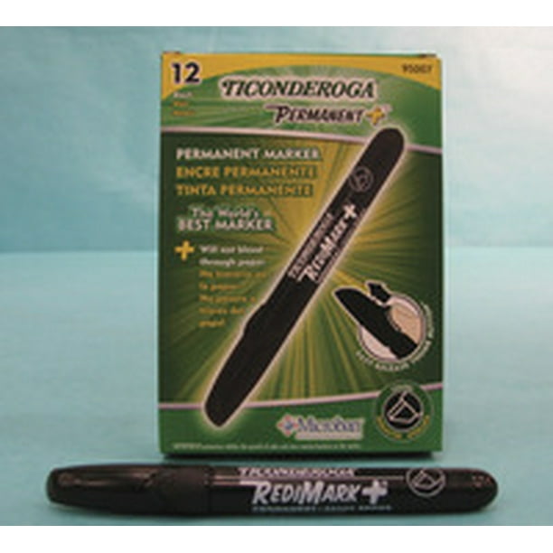 Ticonderoga RediMark+ No Odor Permanent Markers, Chisel Tip, Black
