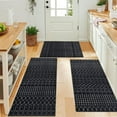thumbnail image 4 of Black Boho Kitchen Rugs Set of 3,Moroccan Modern Farmhouse Kitchen Mats for Floor,Geometric Pattern Non-Slip Washable Sink Mats Home Decor Doormat+Runner Rug, 4 of 6