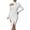 White, variant on Ohufall Slim Dresses for Women Pleated Long Sleeve Bodycon Dress Off-shoulder Turtleneck Midi Dress