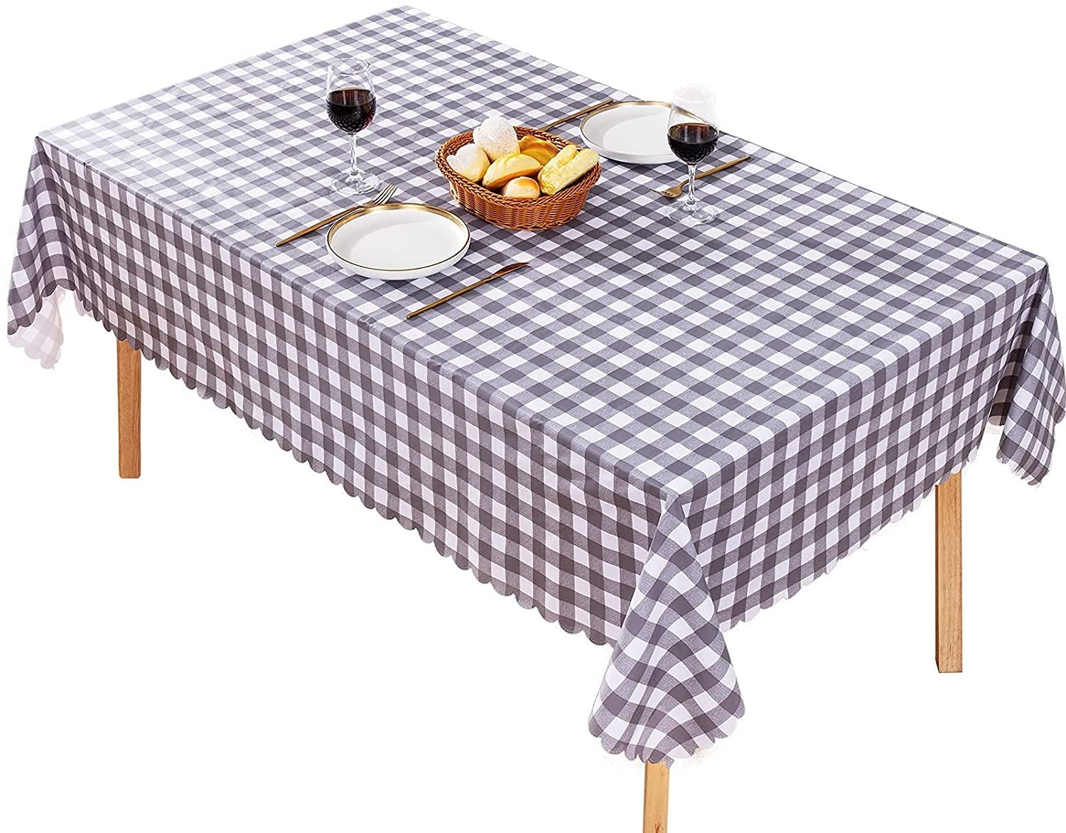 UMINEUX Rectangle Checkered Tablecloth Washable Wipeable 100