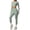 Green, variant on Women's Solid Color Long Sleeve Workout Set Breathable Activewear for Yoga Fitness Running Exercise
