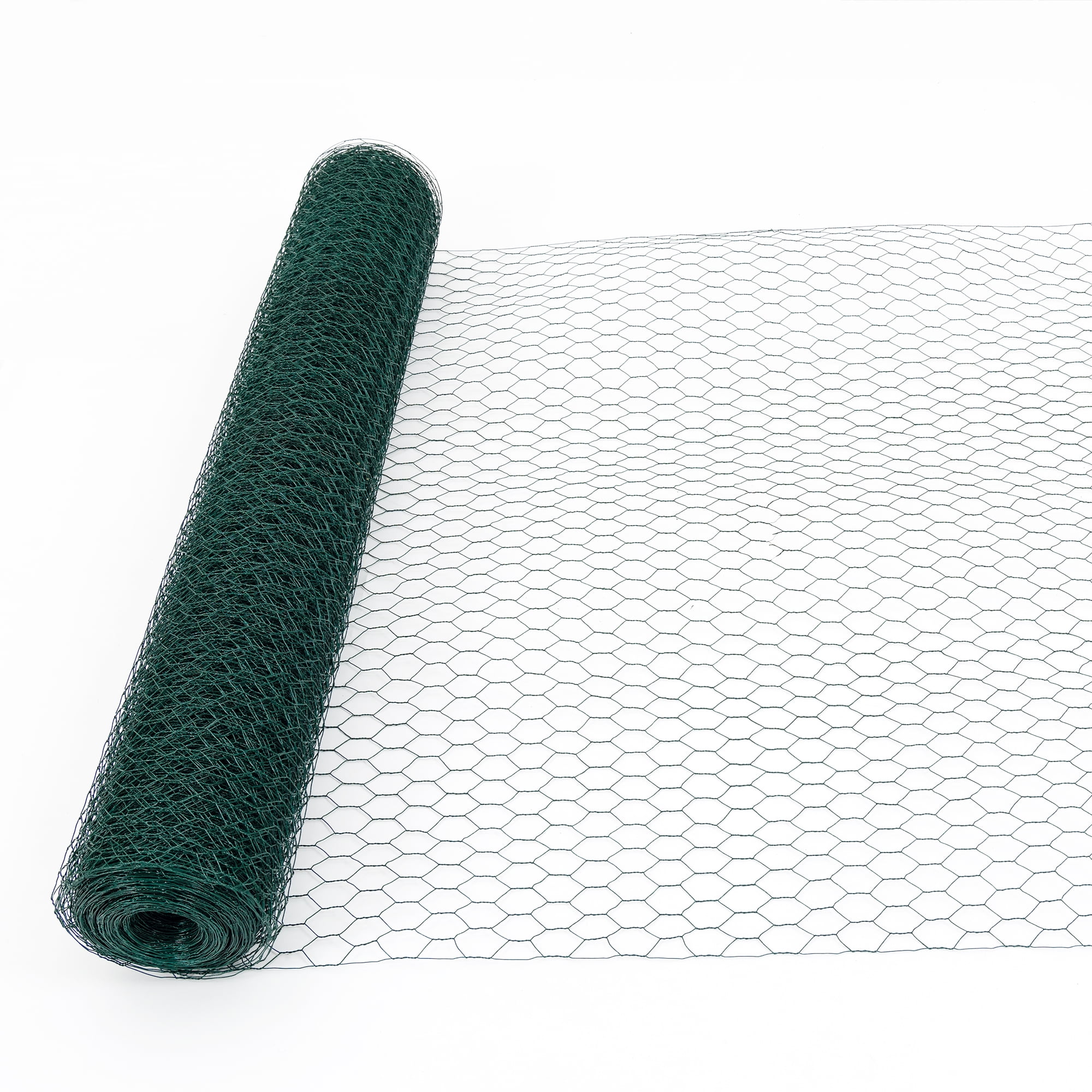 60M Galvanized Hexagonal Chicken Wire, Dark Green Anti-Rust Poultry Netting, Outdoor Garden Fence for Chicken Coop & Plant Protection