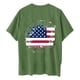 thumbnail image 4 of Camiseta de Cuello Redondo Impresa Delantera Y Trasera Del Día de la Independencia de las Mujeres, Tops Cortos Casuales para las Mujeres, 4 of 5