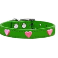 thumbnail image 2 of Mirage Pet Products Leather Heart Dog Collar, Emerald Green, S/M, 2 of 3
