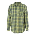 thumbnail image 4 of Zshosam Plaid Flannel Shirts for Women Oversized Long Sleeve Casual Button Down Blouse Top(Green,M), 4 of 8
