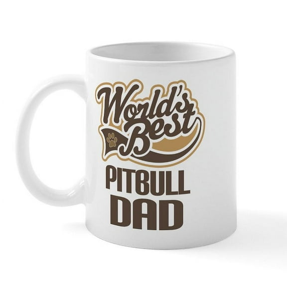 CafePress - Pitbull Dad Mug - 11 oz Ceramic Mug - Novelty Coffee Tea Cup