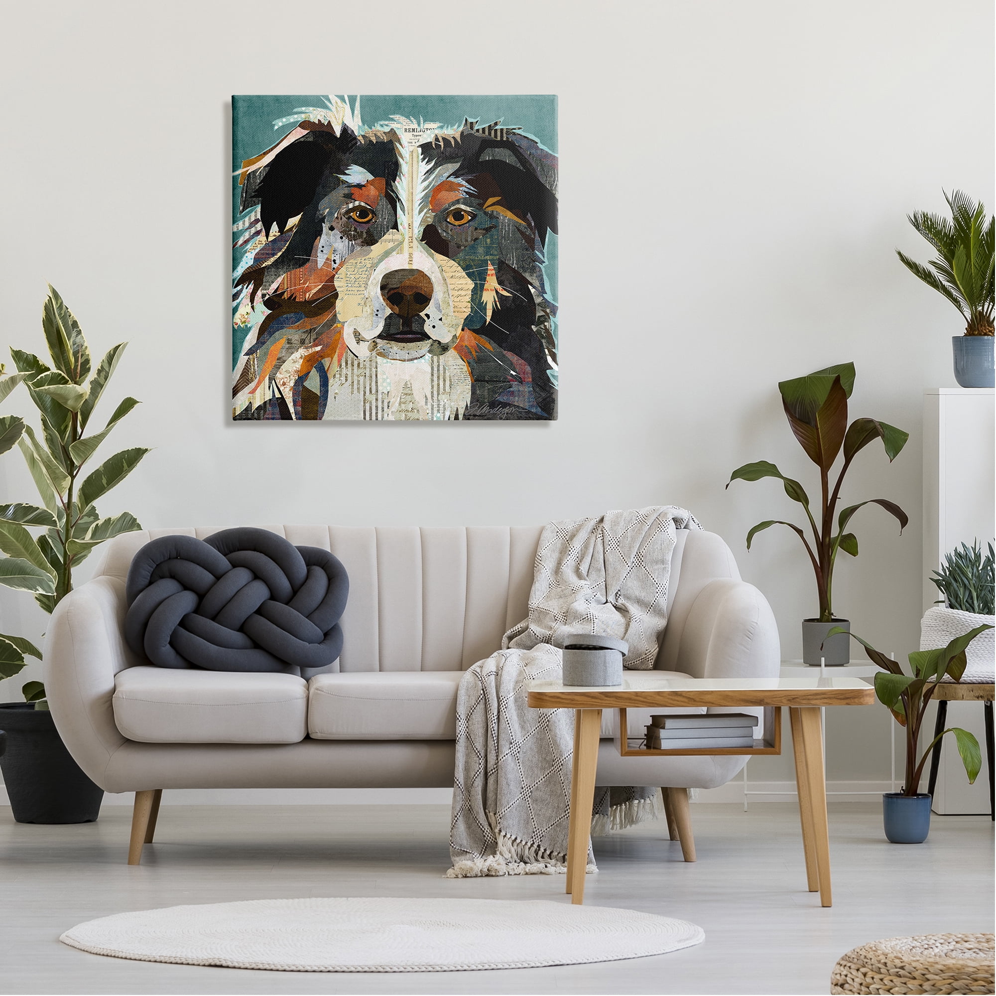 Stupell Industries Fluffy Dog Portrait Modern Script Collage Overlay Graphic Art Gallery Wrapped Canvas Print Wall Art, Design by Traci Anderson