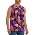 thumbnail image 2 of Balery Purple Flower Men's Sleeveless Muscle Shirts Workout Tank Top, Moisture Wicking, Odor Protection-3X-Large, 2 of 8