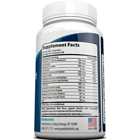 Thyroid Support Supplement 120 Capsules ★ 100% MONEY BACK GUARANTEE ★ 50% More Than Other Brands - Natural Thyroid Supplement With Iodine - Energy, Metabolism & Focus Formula, Made in US