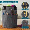 thumbnail image 3 of PAVILIA Crochet Bag Knitting Bag Organizer, Yarn Bag Storage Tote for Crocheting On The Go, Knitting Accessories Supplies Holder with Grommets, Gift for Crochet Lovers Knitters (Charcoal Gray), 3 of 9