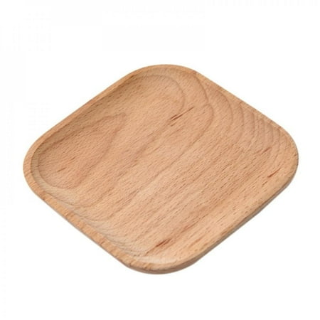 

Xinhuaya 1Pc Wooden Fruit Plate Simple Retro Household Coaster Portable Placemat Round Square C