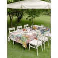 thumbnail image 3 of Spring Easter Outdoor Tablecloth - 54x80 Inch Rectangle Dining Table Cover, Country Retro Rabbit Eggs Tree Branches Waterproof Outdoor Table Cloth with Umbrella Hole & Zipper for Picnic/Patio/Party, 3 of 7