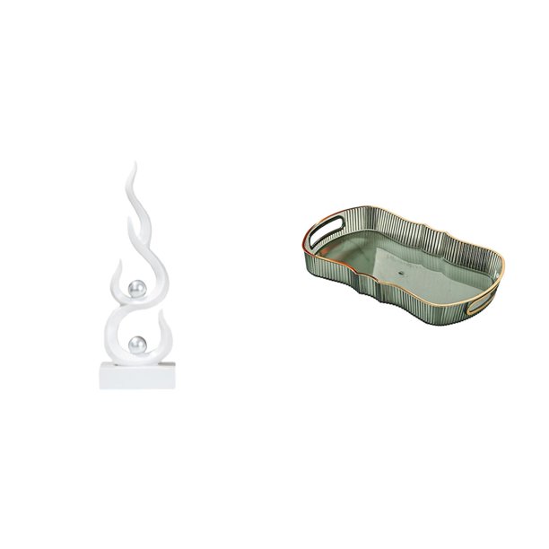Escultura abstracta de fuego,Estatua de arte abstracto,adorno decorativo para el hogar,Escultura de fuego moderna,coleccionable,regalo,Bandeja de almacenamiento,Bandeja rectangular para servir