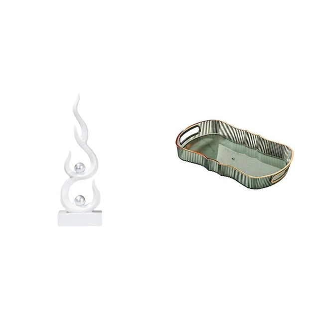 Escultura abstracta de fuego,Estatua de arte abstracto,adorno decorativo para el hogar,Escultura de fuego moderna,coleccionable,regalo,Bandeja de almacenamiento,Bandeja rectangular para servir