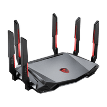 MSI Radix AXE6600 WiFi 6E Tri-Band Gaming Router, AI QoS, RGB, 1.8GHz Quad-Core Processor, MU-MIMO, Tri Band Gigabit Wireless, 8-Stream, High Speed Long Range Gaming Router