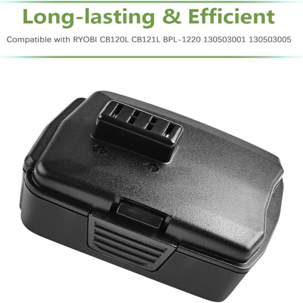 2 Pack 4800mAh 12V Replacement for Ryobi 12V Battery Compatible with RYOBI CB120L CB121L BPL-1220 130503001 130503005, 12V Lithium Battery (NOT for CB120N)