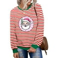 thumbnail image 5 of GuzomFashion Womens Green Christmas Sweatshirt - Soft Polyester, Long Sleeve Striped, Santa Graphic, Relaxed Fit Round Neck, S-XXL for Holiday Parties & Daily Wear,Size S, 5 of 5
