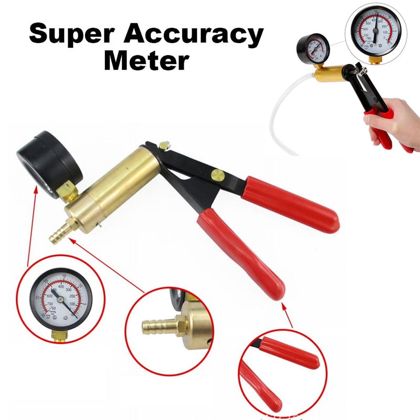 LNKOO 16PCS Brake Bleeder & Vacuum Pump Test Tuner Tool Kit Hand Held Vacuum Gauge for Car & Truck