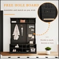 thumbnail image 2 of Hall Tree with Shoe Bench, Coat Rack ,Shoe Storage ,Storage Shelves and Pegboard, for Hallways, Halls and Bedrooms, Black, 2 of 14