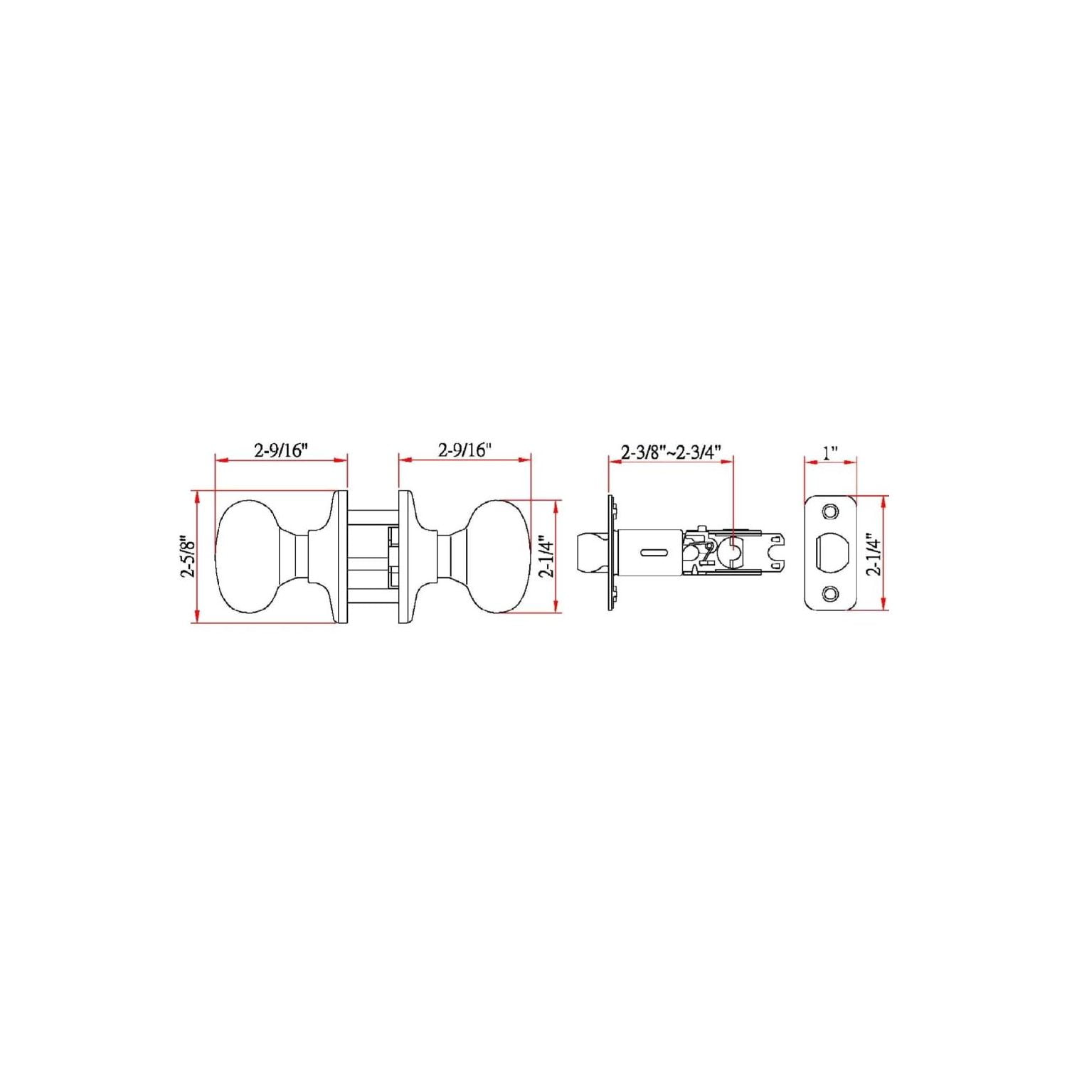 Design House Cambridge 6-Way Latch Universal Interior Passage Door Knob, Satin Nickel