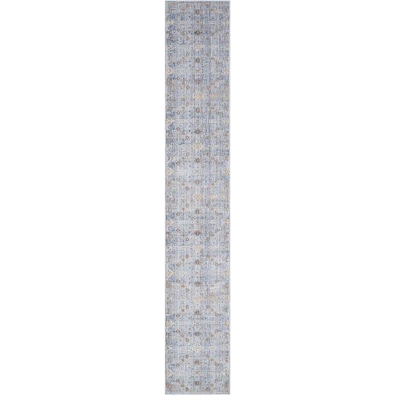 Nourison Timeless Classics Medallion Blue Ivory 2'2" x 8' Area Rug (2x8)
