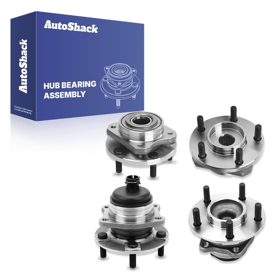 AutoShack Front & Rear Wheel Hub Bearing Assemblies without ABS Replacement for 2001-2007 Dodge Grand Caravan 2001-2007 Chrysler Town & Country 2001-2007 Dodge Caravan 4-PC Set