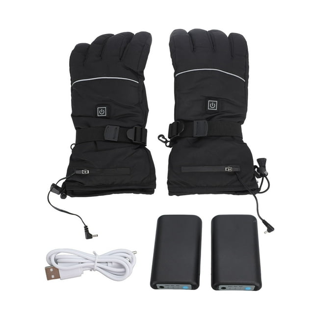 Guantes Térmicos eléctricos de nailon impermeables con pantalla táctil, Guantes Térmicos con batería para esquiar y montar al aire libre en invierno, 1 par